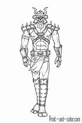 Mortal Kombat Shao Kahn sketch template