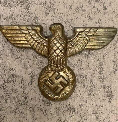 Rare Ww2 German Nazi Cap Eagle Badge