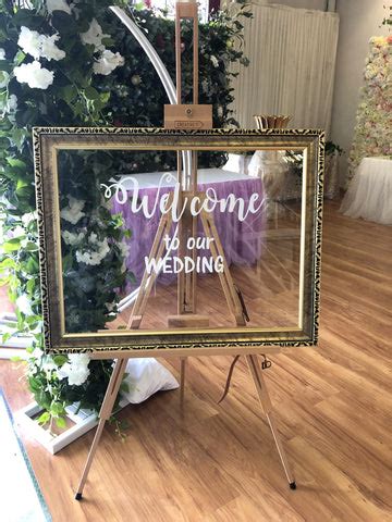 wedding hire  sign  easel decorated  artificial
