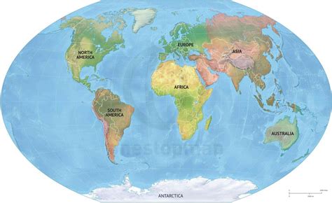 vector map world relief continents political  stop map
