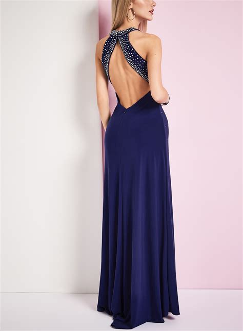 Crystal Embellished Cutout Gown Laura