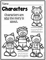 Story Elements Three Pigs Little Worksheets Simple Coloring Pages Characters Character Thesuperteacher Printable Practical Fun Made Kindergarten Number Retell Read sketch template