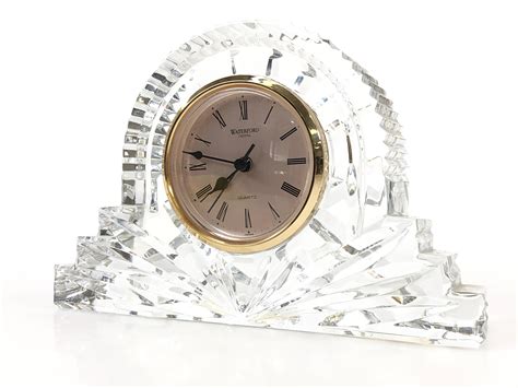 lot vtg waterford crystal mantel clock