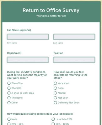return  office survey form template jotform