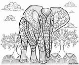 Coloring Elephants Kids Pages Color Print sketch template