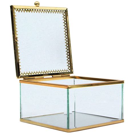 3x4 Gold Trim Glass Box Glass Boxes Glass Decor Glass