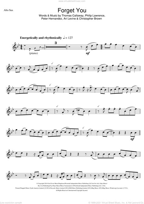Green Forget You Sheet Music For Alto Saxophone Solo [pdf]