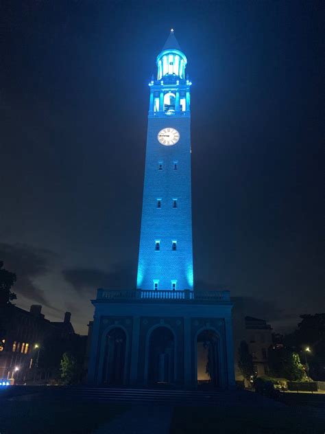 unc footballs  tradition light  bell tower  wins raleigh