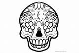 Coloring Sugar Pages Mexicana Skulls Caveira Printable Kids Skull sketch template