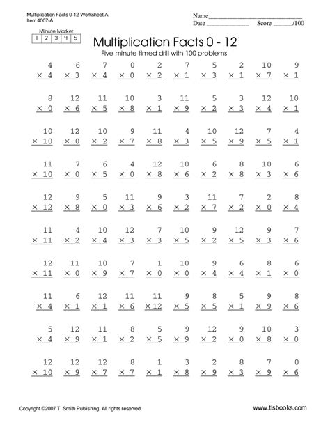 multiplication worksheets grade    printable