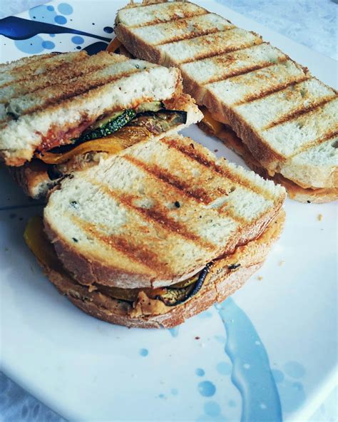 spicy grilled vegetable sandwich
