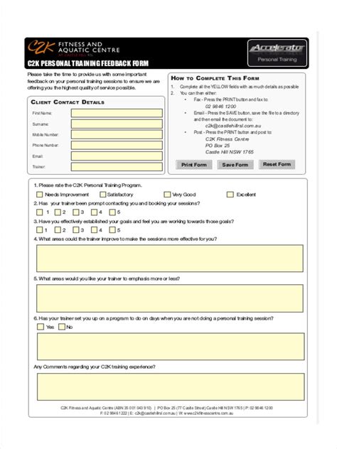 personal feedback form template doctemplates