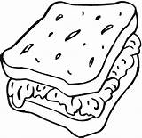 Sandwich Coloring Sandwiches Getcolorings sketch template