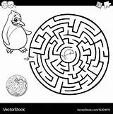 Labyrinth Coloring Maze Vector Royalty sketch template