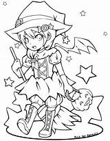 Coloring Deviantart Pages Halloween Anime sketch template