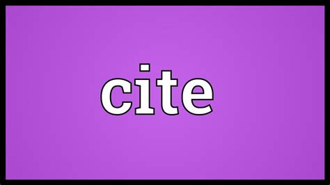 cite meaning youtube
