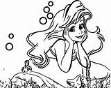 Ariel Mermaid Coloring Pages Getcolorings Thinking Cute sketch template