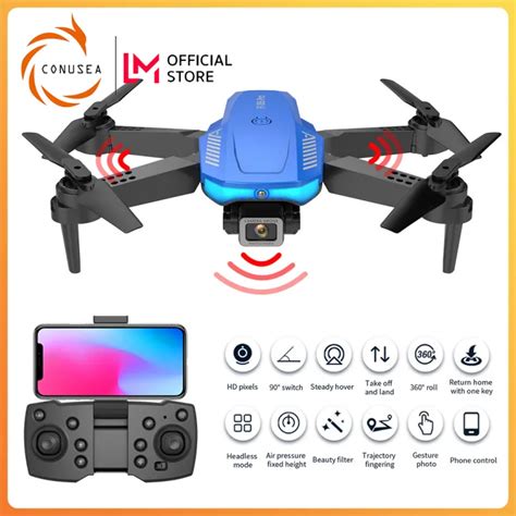 conusea  pro aerial photography drone  hd  pixel dual lens  sided automatic