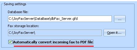 convert incoming fax   file automatically