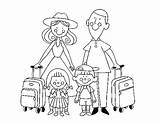 Famiglia Vacaciones Vacanza Colorare Disegno Acolore Pintar sketch template