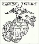 Marine Pages Coloring Corps Emblem Template Getdrawings sketch template