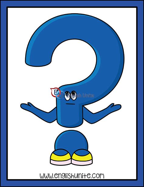 english unite punctuation character question mark word art