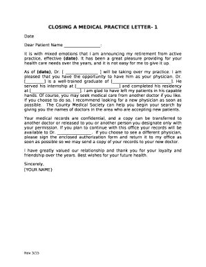 closing  medical practice letter   template pdffiller