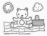 Picnic Teddy Bear Pages Coloring Colouring Bell Divyajanani sketch template