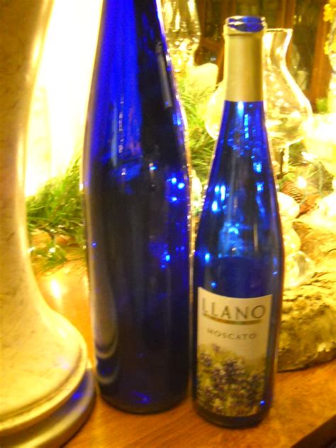 Linda S Life Journal Cobalt Blue Wine Bottle Lights