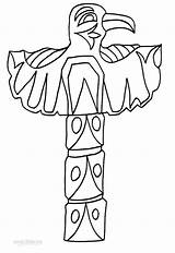 Totem Pole Coloring Pages Drawing Printable American Native Eagle Kids Poles Template Tiki Cool2bkids Northwest Raven Drawings Indian Colouring Templates sketch template