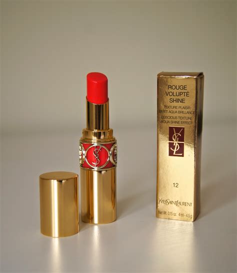 ysl rouge volupte shine lipstick 12 corail incandescent review