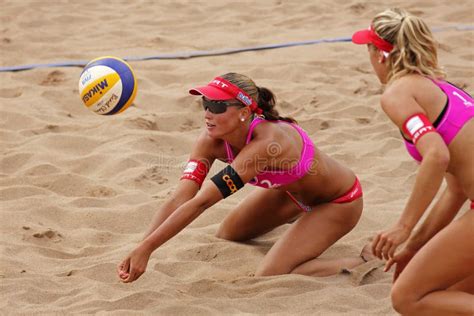 beach volleyball woman switzerland ball editorial photography image