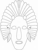 Masks Mascaras Indigenas Tribal Masque Mascara Coloringhome Indio Africa Orientacionandujar Febrero sketch template