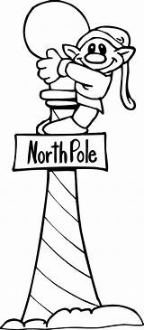 Coloring Pole North Pages Color Printable Christmas Elves 73kb Getcolorings sketch template