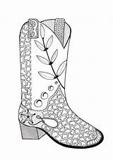 Coloring Cowboy Boots Boot Adult Drawing Pages Line Printable Colouring Favecrafts Drawings Clipart Getdrawings Paintingvalley Choose Board sketch template