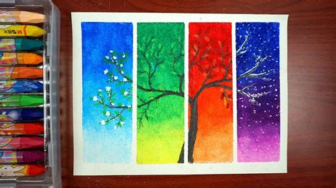 oil pastel drawing   seasons tree drawing oil pastel drawing