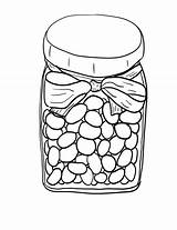 Jelly Jar Beans Coloring Clipart Pages Food Bean Drawing Line Clip Drawings Jars Preschool Cliparts Kids Printable Color Empty Candy sketch template
