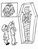 Coloring Mummy Pages Museum Kids Egypt Printable Print Egyptian Night Halloween Colouring Cartoon Do Book Color Mummies Sheets Popular Ancient sketch template