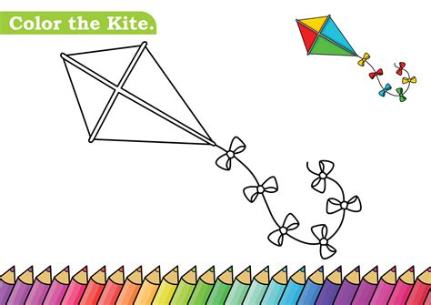 coloring page  kite vector illustration kindergarten children