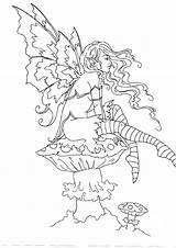 Coloring Pages Brown Fairy Amy Fairies Book Elf Adult Printable Books Colouring Faries Grown Ups Fantasy Color Nymph Elves Myth sketch template