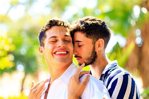 Premium Photo Young Same Sex Couple In Love Outdoors Together Showing