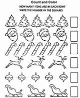 Christmas Activity Coloring Pages Counting Sheets Number Kids Count Worksheets Activities Color Numbers Objects Sheet Preschool Honkingdonkey Printables Kindergarten Object sketch template