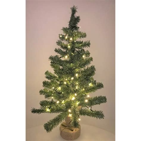 kleine kerstboom  jute zak inclusief verlichting  cm kunstkerstboom blokker