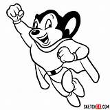 Mouse Mighty Drawing Line Draw Step Drawings Cartoons Various Cartoon Paintingvalley sketch template