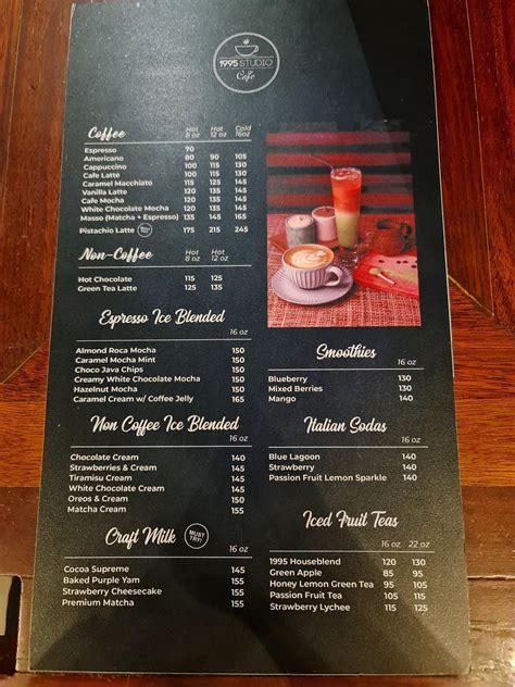 menu   studio cafe vigan city