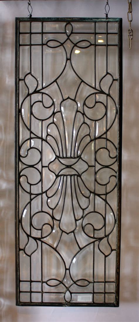 Antique Vintage Victorian Bevelled Leaded Glass Window 45 643x6493
