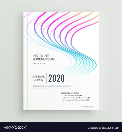 modern business book cover page design  wavy vector image