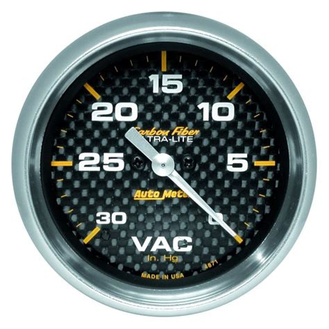 auto meter carbon fiber series vacuum gauges