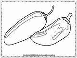 Coloring Pages Chili Printable Pepper Peppers Kids Vegetables sketch template