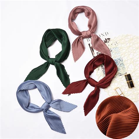2019 55 55cm Female Scarves Women Decorative Neck Silk Folded Pure